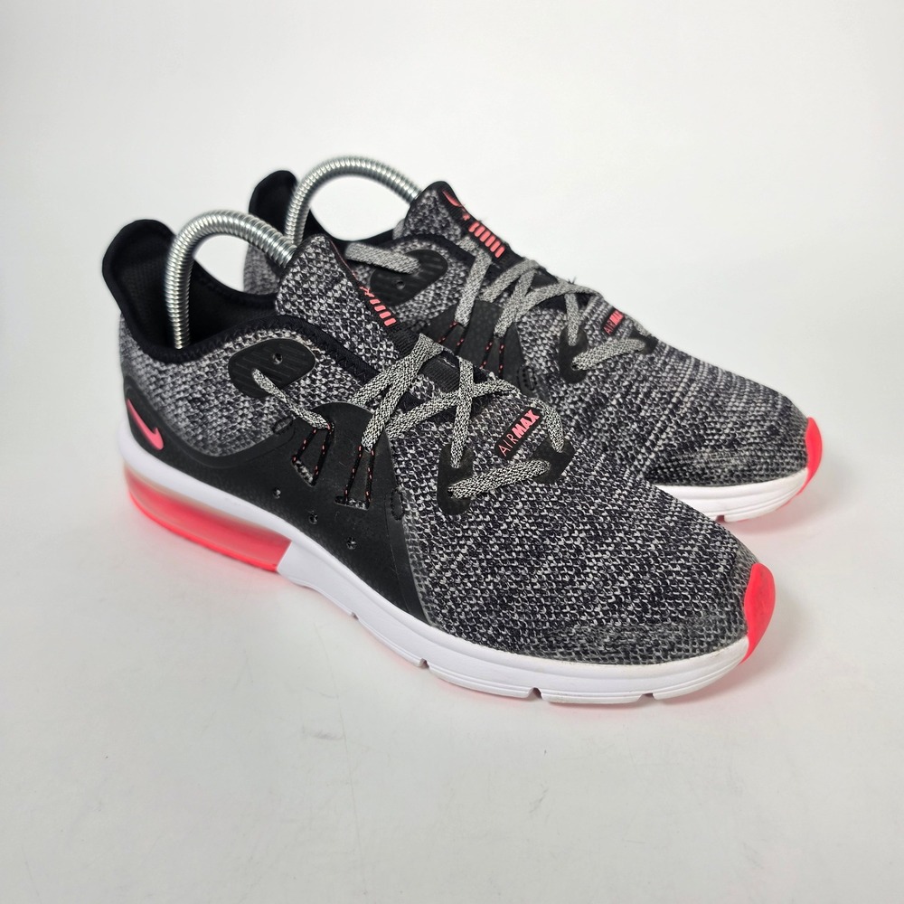 Nike Air Max Sequent 3 Running Shoes Girls 6.5Y Womens 8 Gray Pink 922885-001
